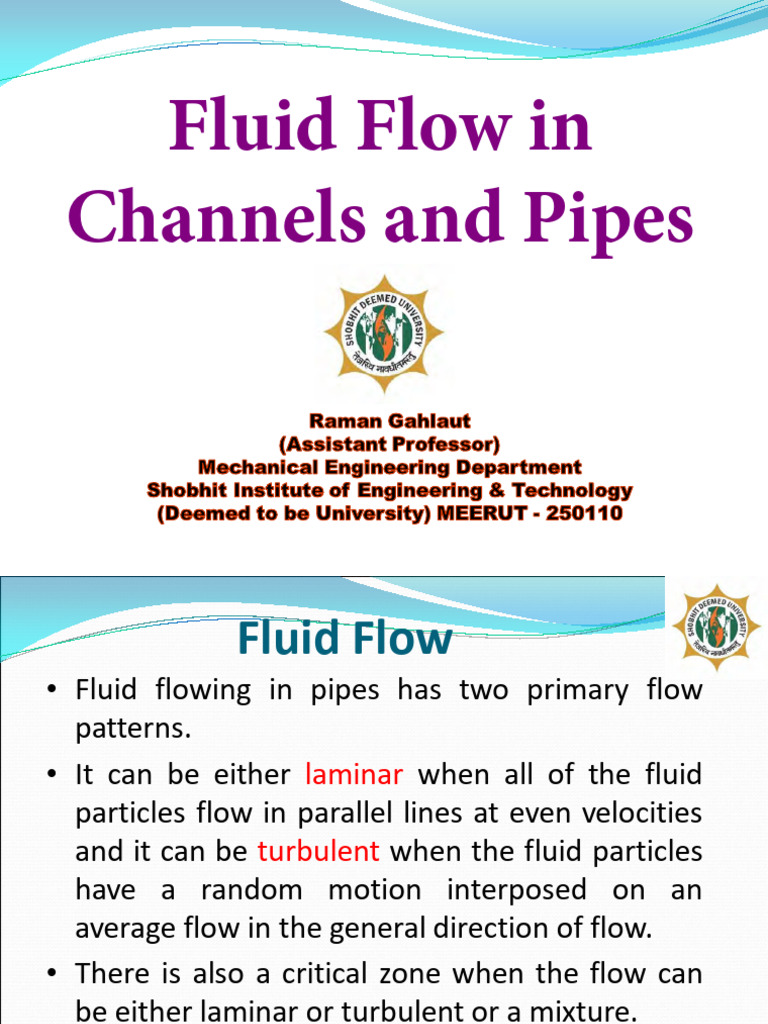 Fluid Flow Dynamics in Pipes and Channels | PDF | Boundary Layer ...
