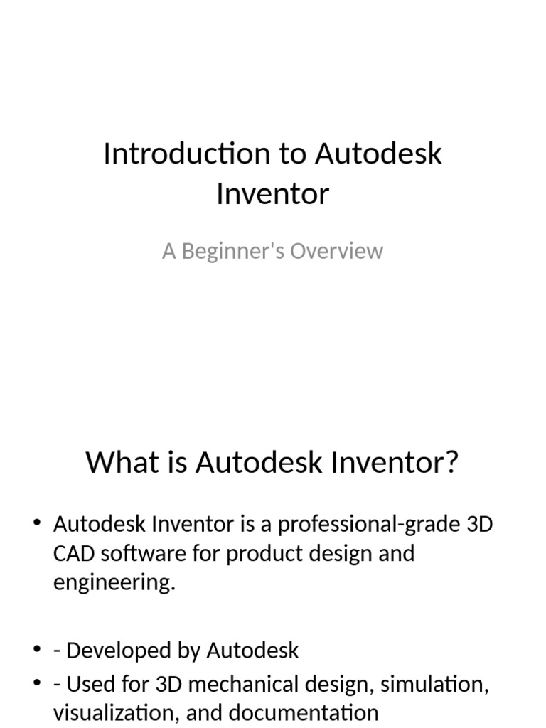 Autodesk Inventor: A Beginner's Guide | PDF