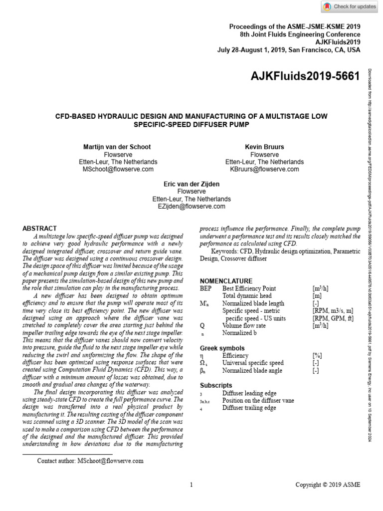 Flowserve Low NQ Diffuser Optimization | PDF | Pump | Computational ...
