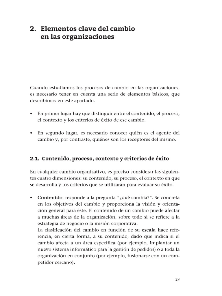Ómo Gestionar El Cambio en Una Organización - 24 - 30 | PDF