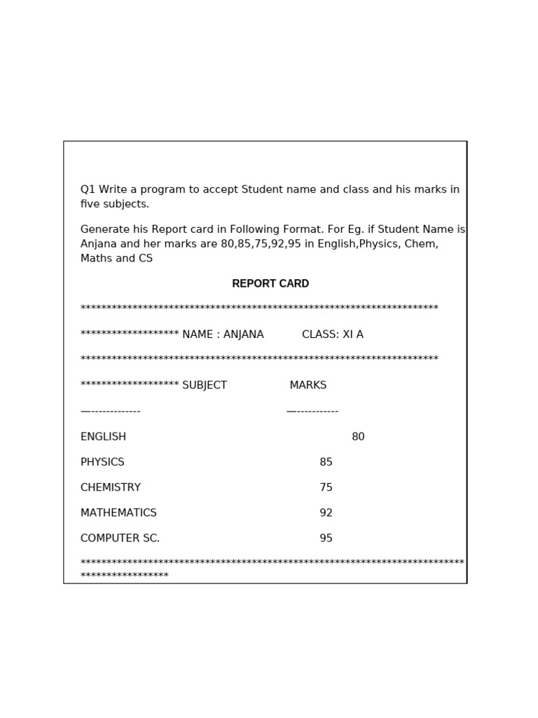 Python Programs for Student Reports and Calculations | PDF | String ...