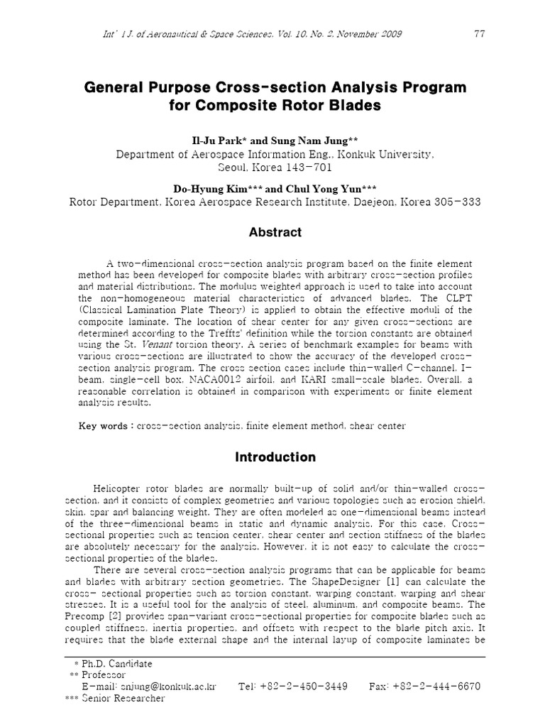 Cross-section Analysis for Composite Blades | PDF | Beam (Structure ...