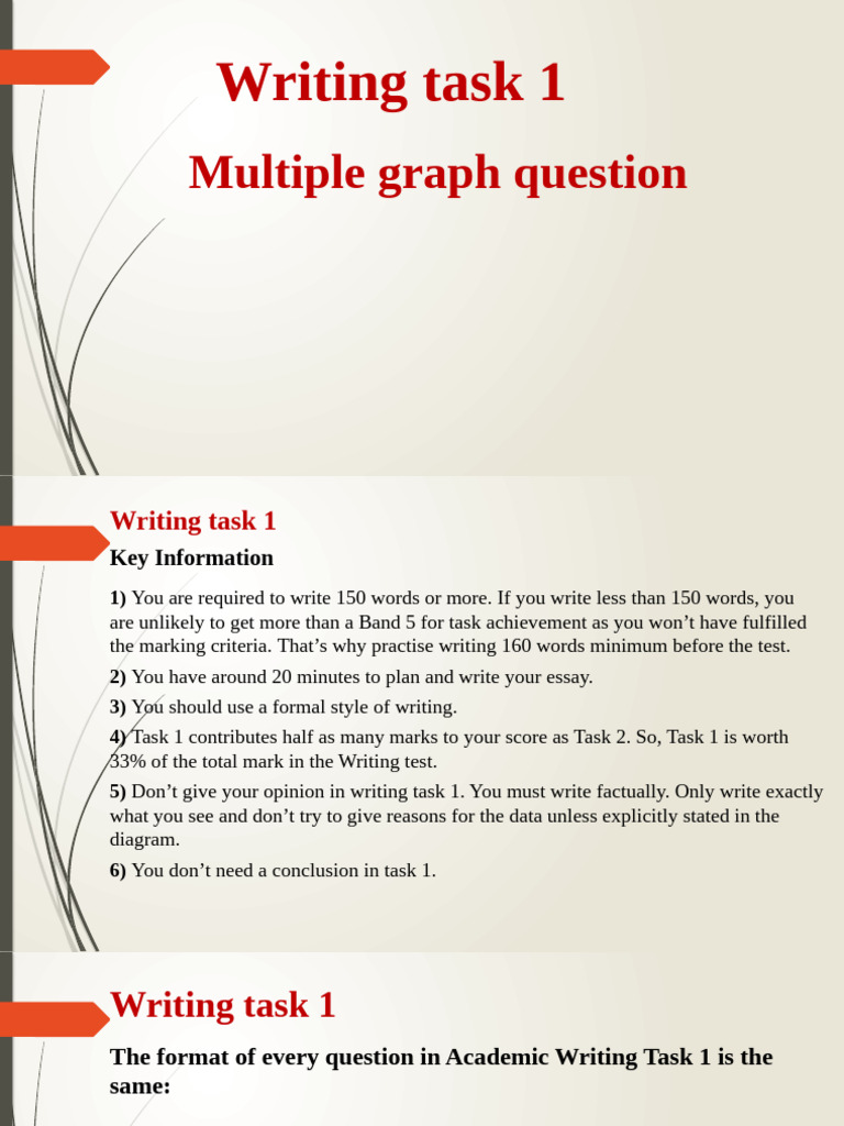 IELTS Writing Task 1: Multiple Graphs Guide | PDF | Chart | Grammatical ...