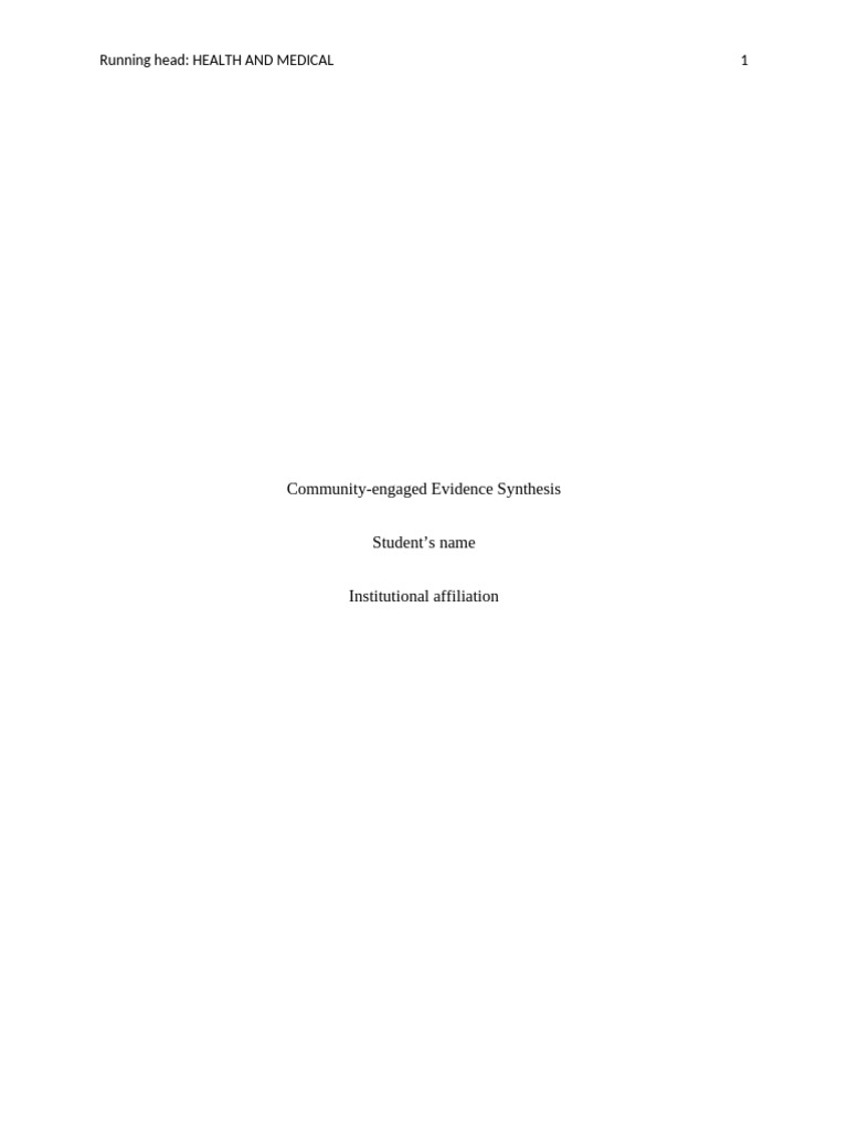 Evidence Synthesis - Edited | PDF | Systematic Review | Evidence Based ...