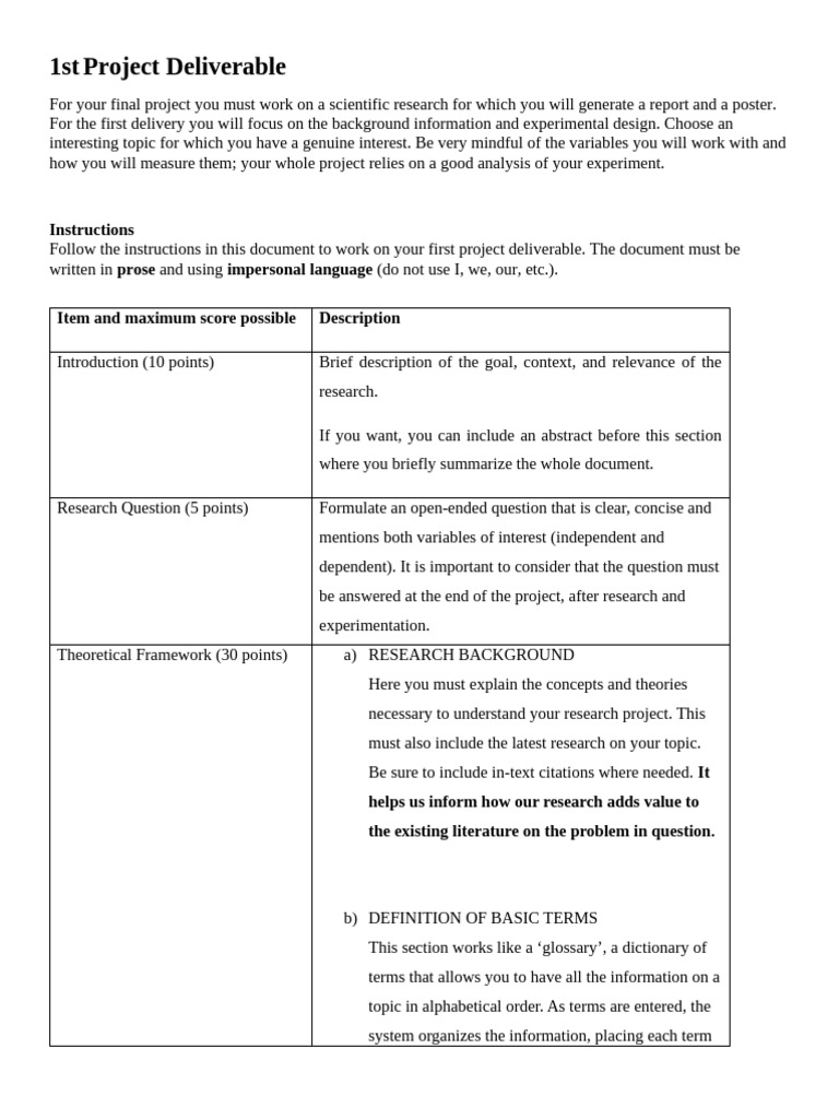 Experimental Project Work Guidelines | PDF | Experiment | Methodology