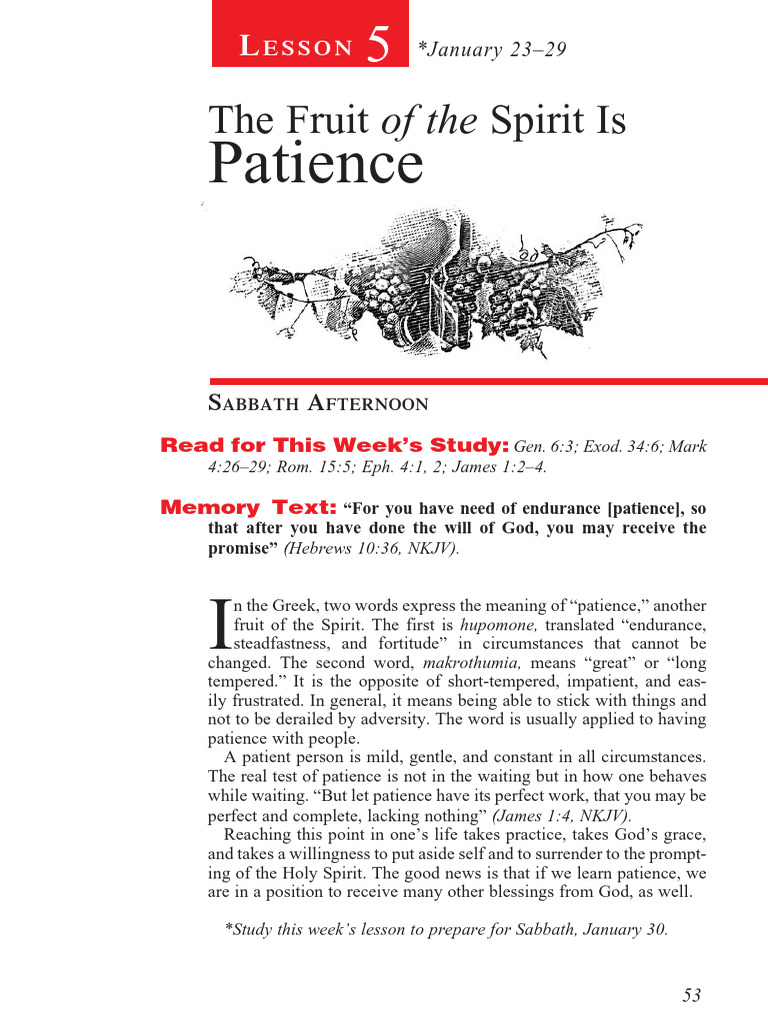 Bible Study on Patience | PDF | Patience | Fruit Of The Holy Spirit
