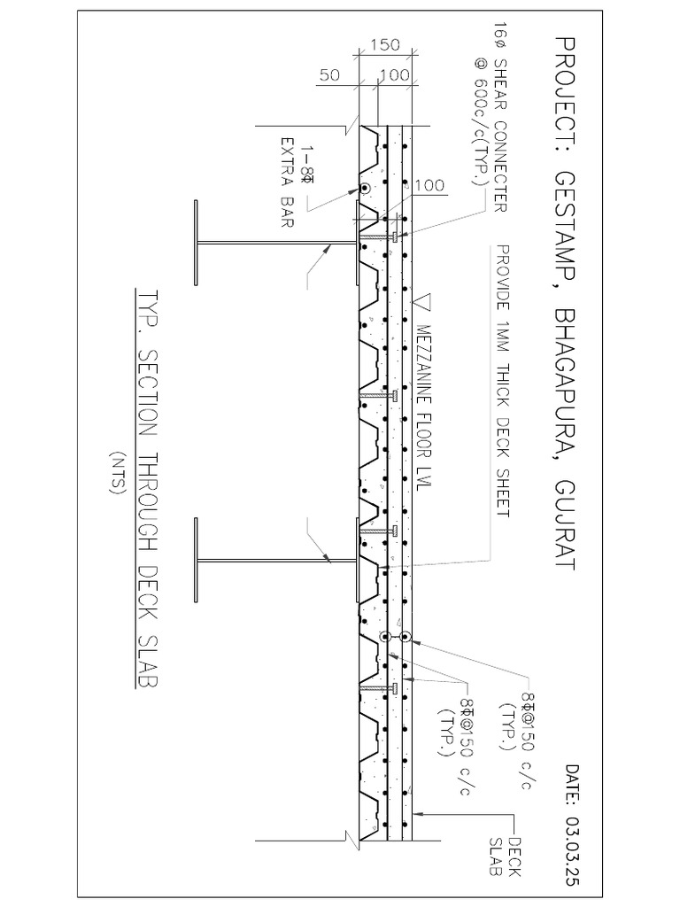 Gestamp Bhagapura Gujarat Admin BLDG Deck Slab Section 03.03.25 | PDF
