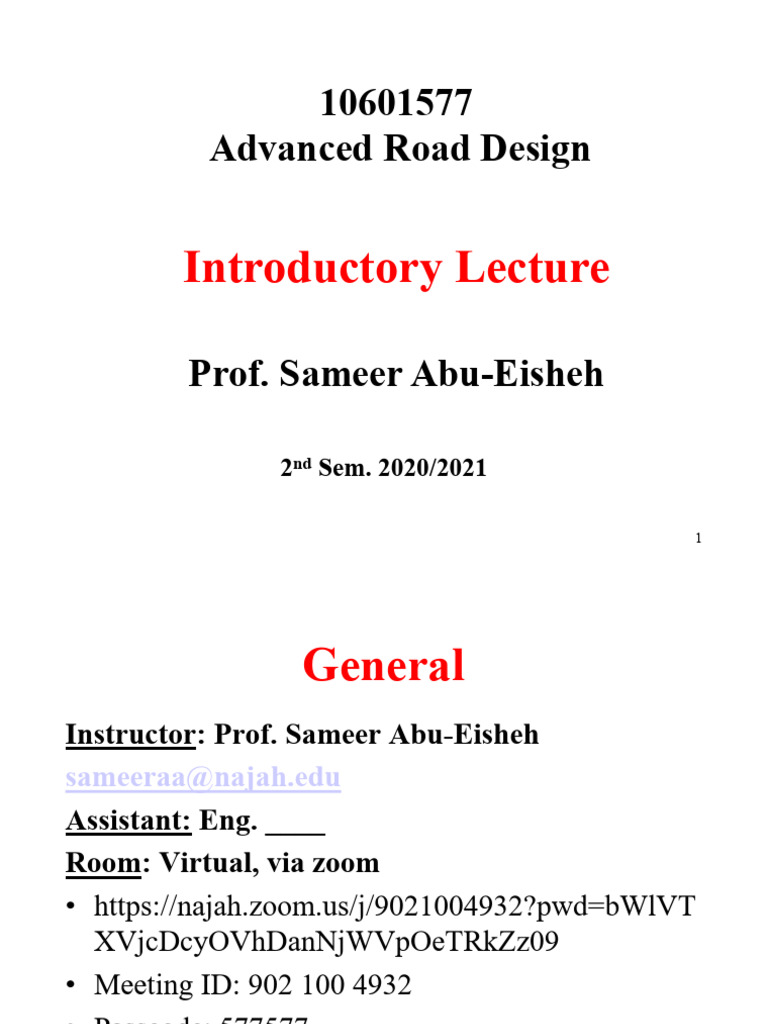 Advanced Road Design Course Overview | PDF