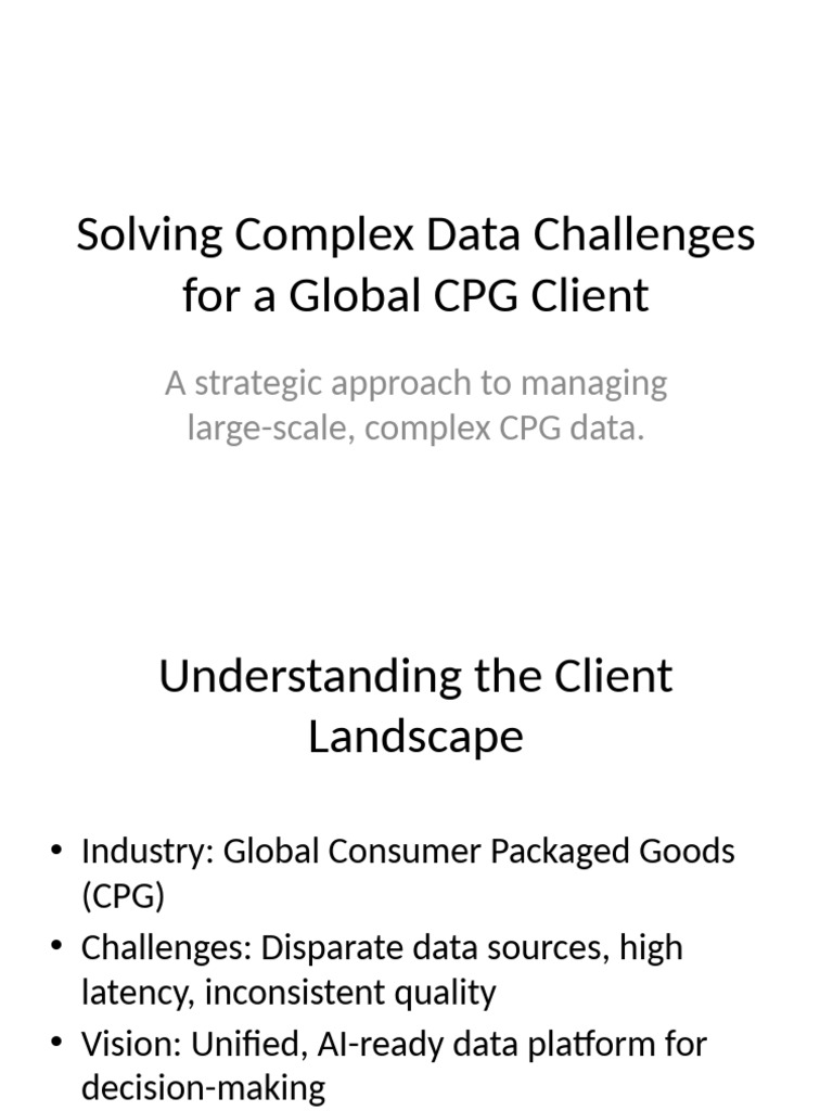 CPG Data Strategy Presentation | PDF