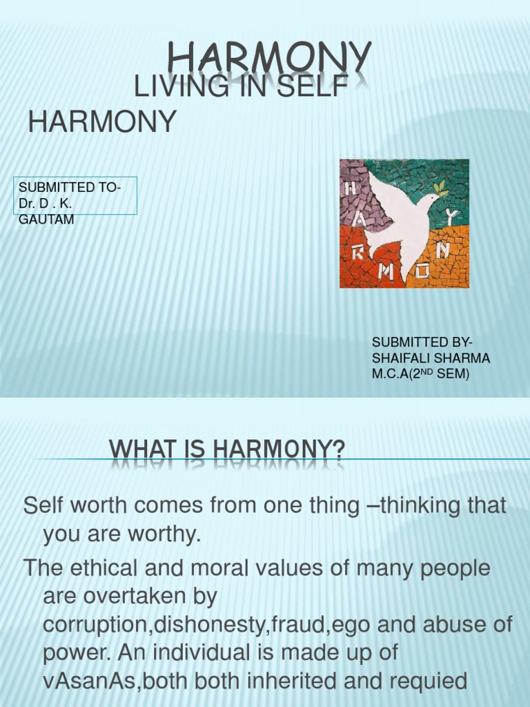 Self Harmony and Ethical Values | PDF | Politics | Social Science