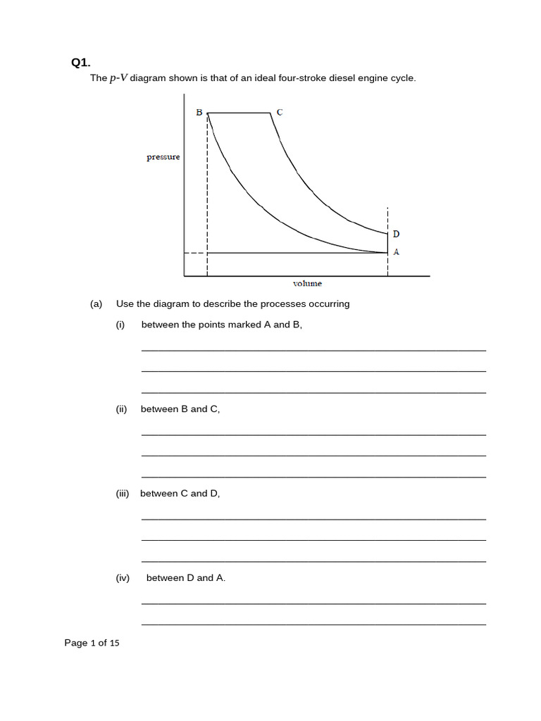 Diesel Engine Cycle Analysis and Comparisons | PDF | Engines | Heat