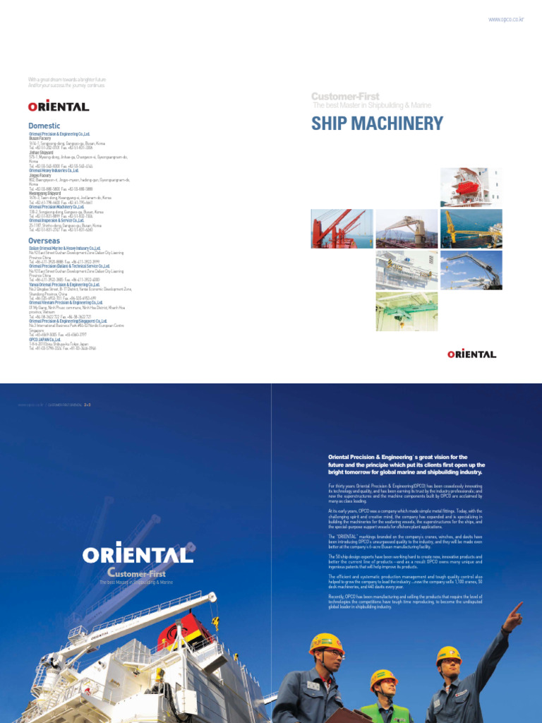 Oriental Precision Machinery Catalogue | PDF | Crane (Machine)