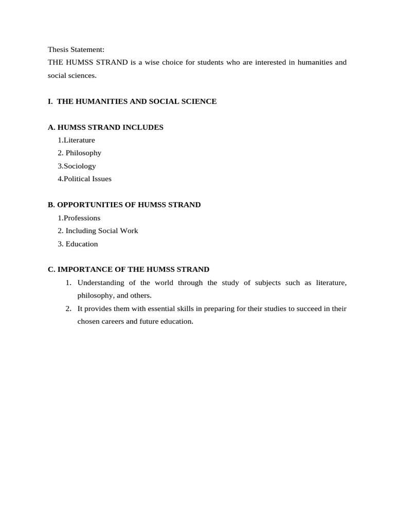 Benefits of the HUMSS Strand | PDF