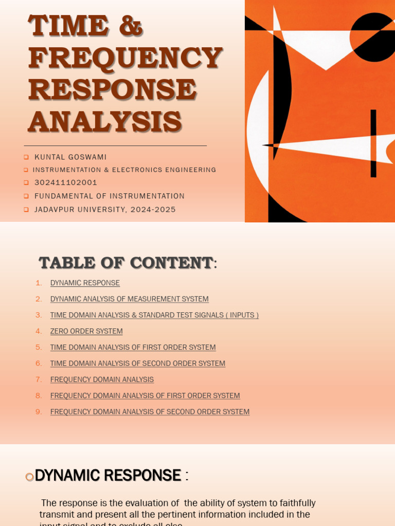 Time Frequency Response Analysis Pdf Damping Telecommunications