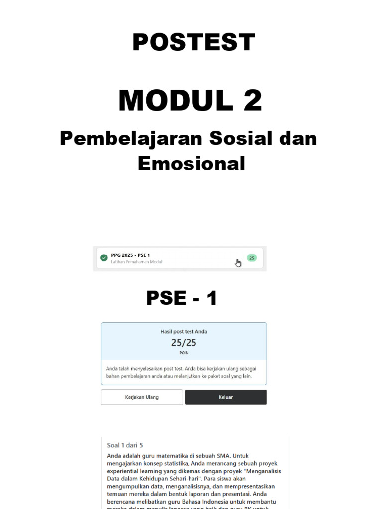 Postest Modul 2 - PSE 1 2 3 | PDF