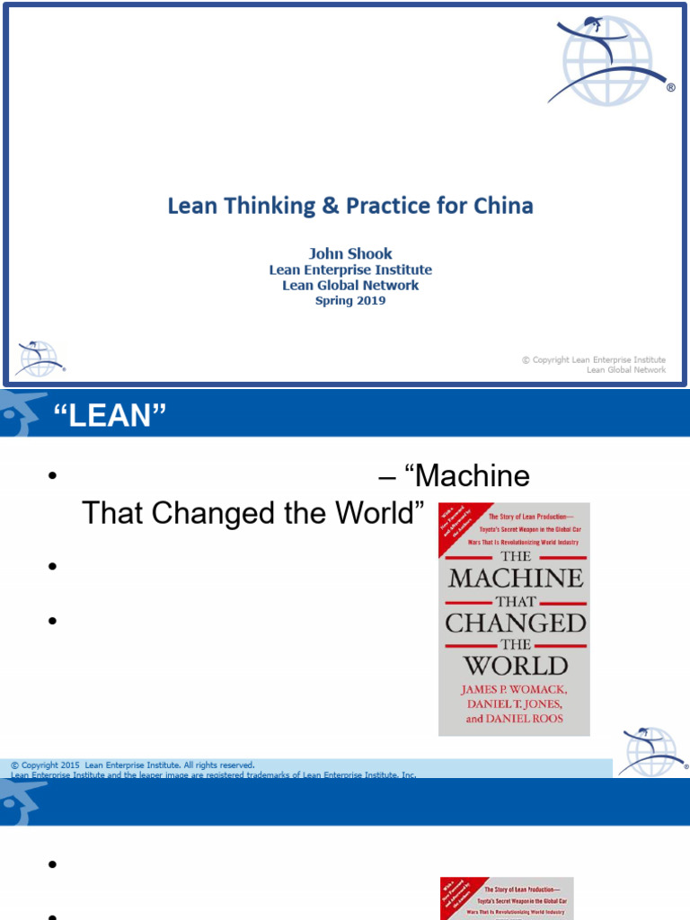 1 1 John Shook Lean Thinking Practice For China Summit | PDF | Lean ...