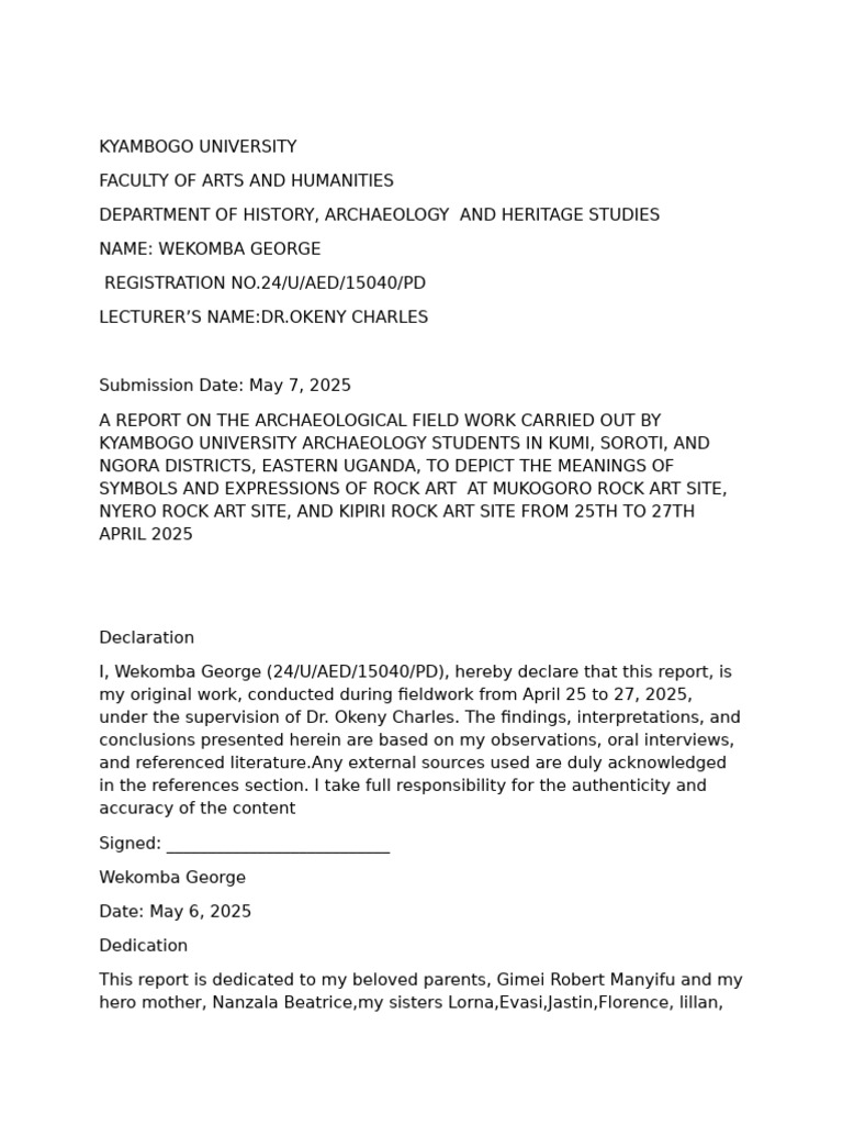 ARCHEOLOGY REPORT Draft 2 | PDF