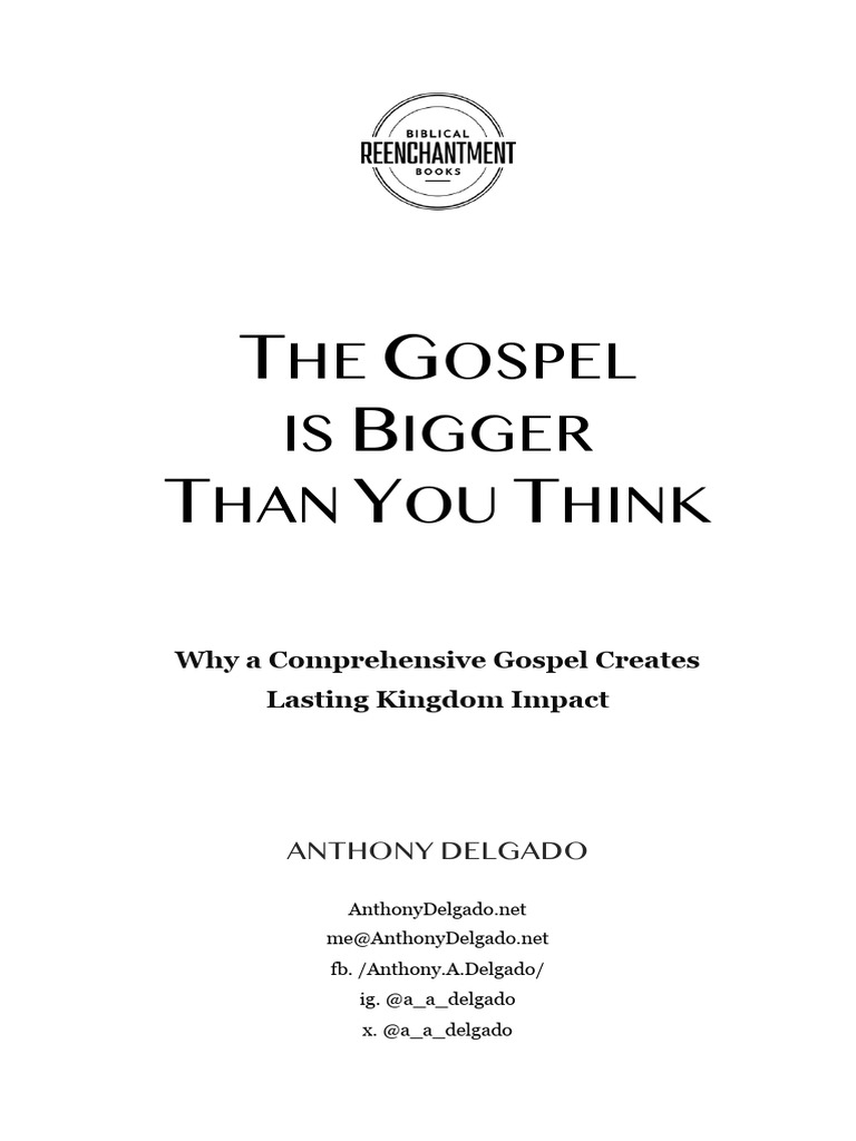 The Gospel Is Bigger Than You Think 8 26 PDF Jesus Christian Church
