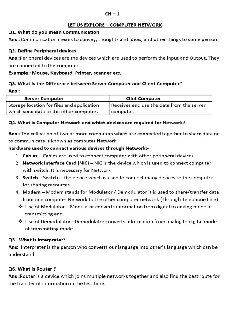 Ch-1 Let Us Explore - Computer Network | PDF | Computer Network ...