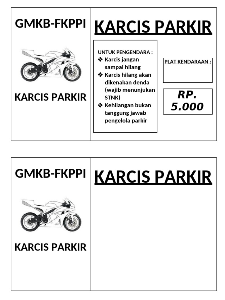 Denda Karcis Parkir Hilang | PDF