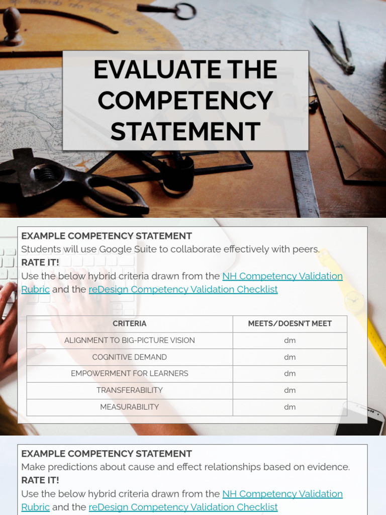 Evaluate The Competency Statement | PDF