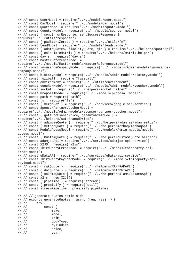 Generate Insurance Quotes API | PDF | Computer Programming | Software ...