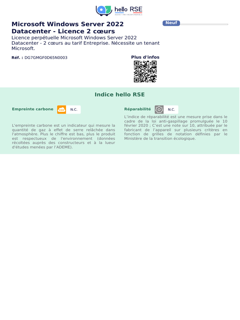 Licence Windows Server 2022 Datacenter | PDF | Responsabilité sociétale ...