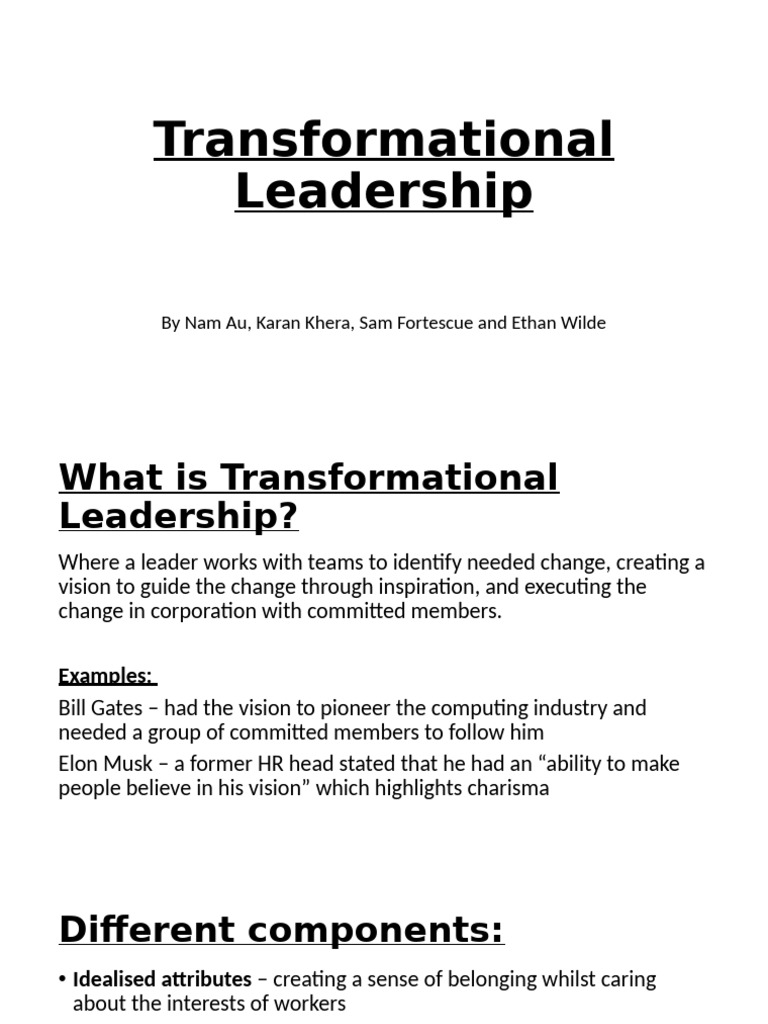 Understanding Transformational Leadership | PDF | Transformational ...
