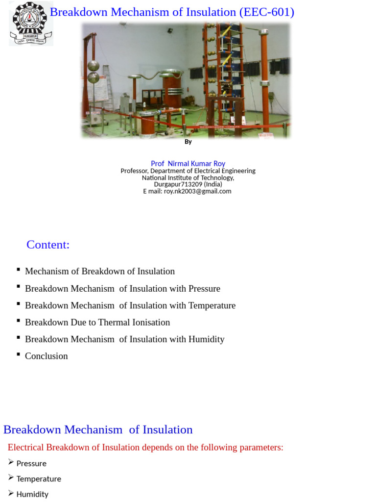 Breakdown Mechanisms of Insulation | PDF | Electrical Breakdown ...