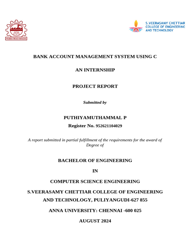 Bank Account Management System - C | PDF | Computer Programming | Web ...