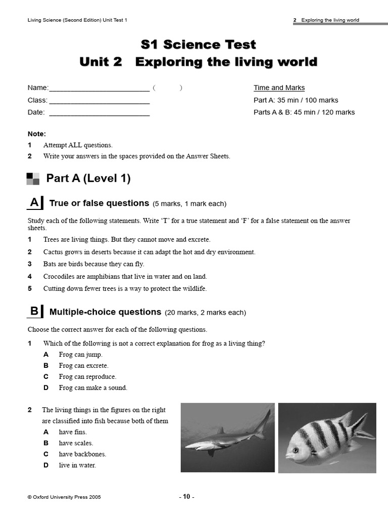 Living Science Unit Test 1: Exploring Life | PDF | Leaf | Dogs