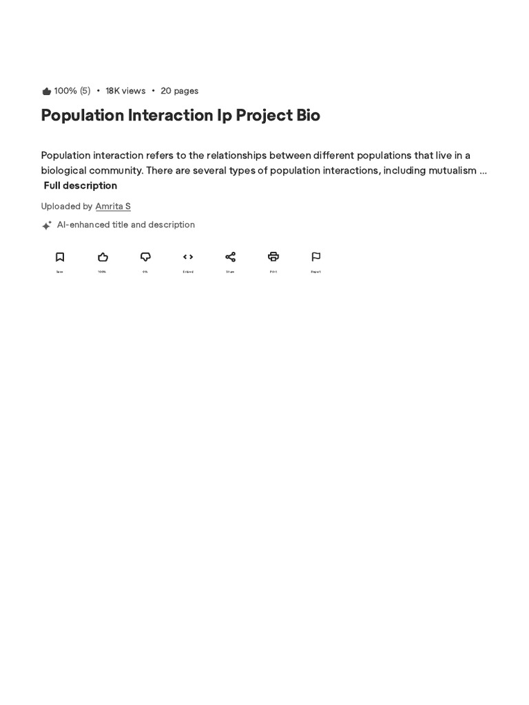 Class 12 Population Interaction Project | PDF | Scribd