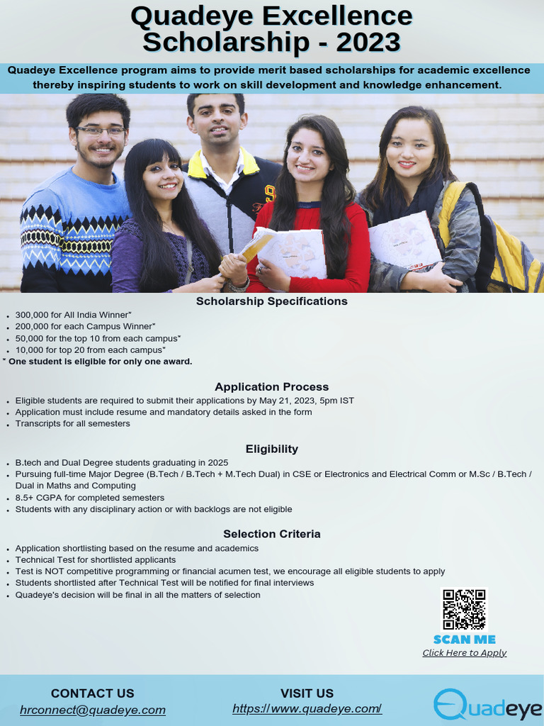 Quadeye Excellence Scholarship 2025 | PDF