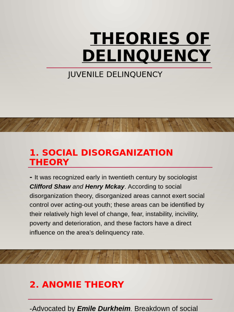 Theories of Delinquency | PDF | Juvenile Delinquency | Deviance (Sociology)