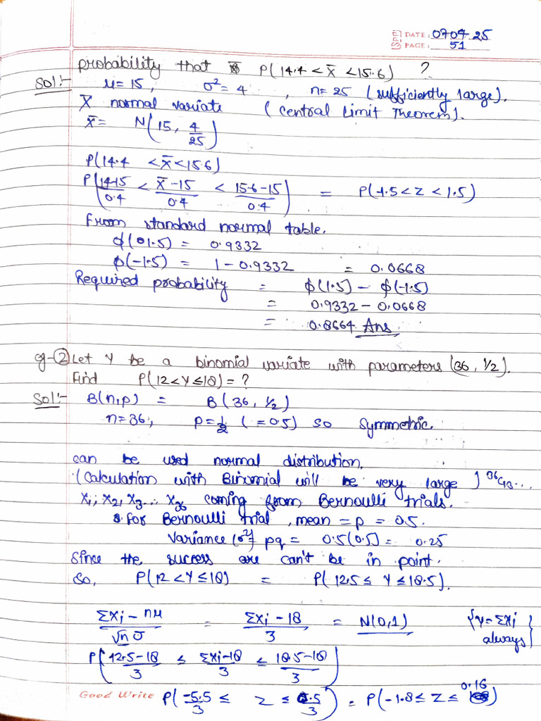 Probability and Stats Part 3 Notes | PDF
