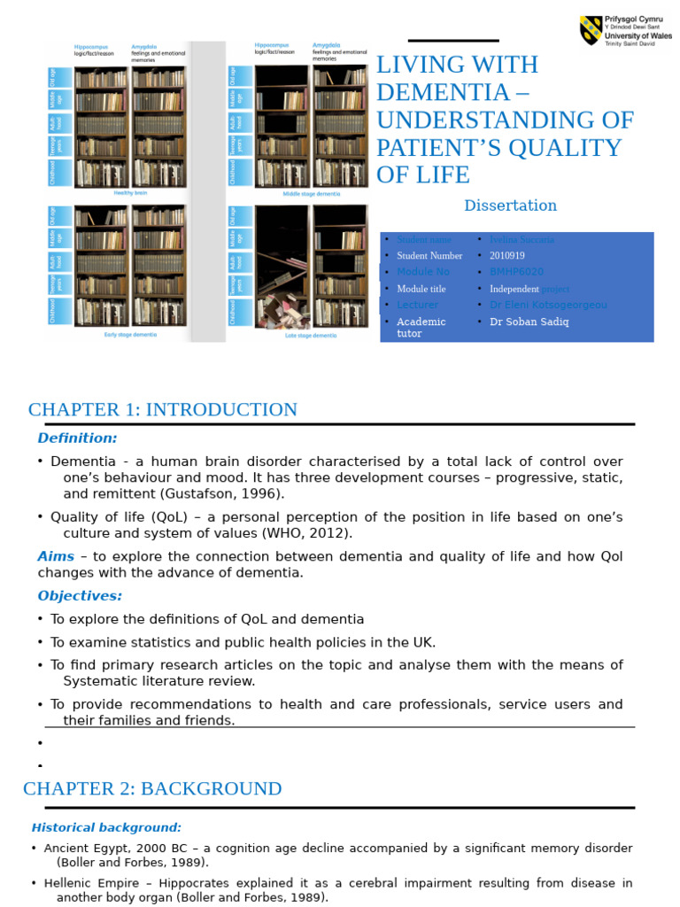 Dementia and Quality of Life Insights | PDF | Dementia | Behavioural ...