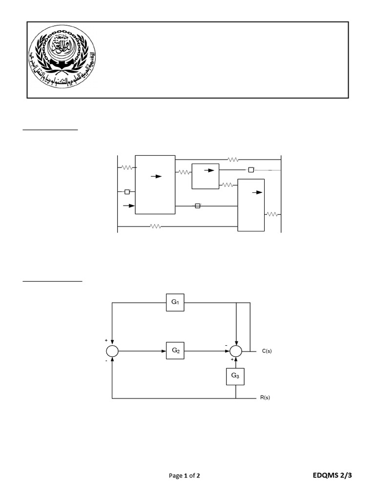 Final Exam: Automatic Control Systems | PDF | Computer Engineering ...