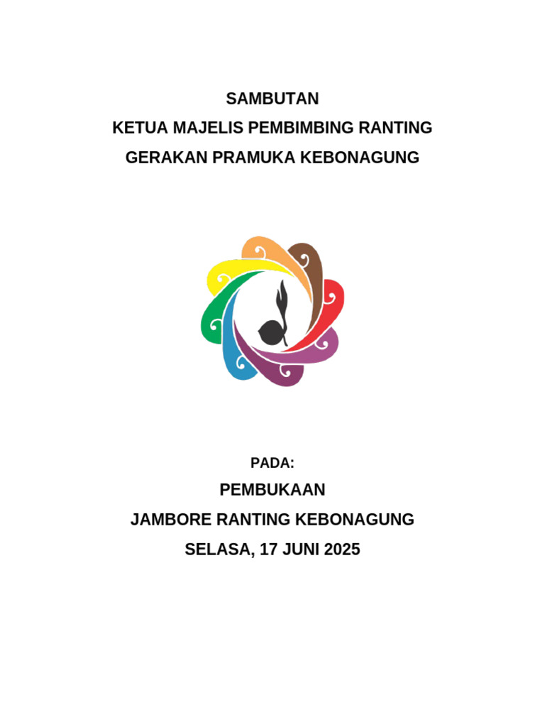 Sambutan Pembukaan Jambore Ranting 2025 | PDF