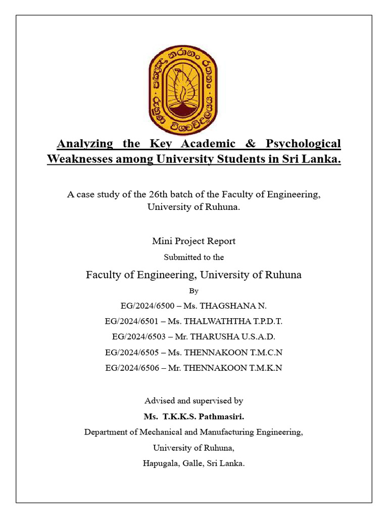 Academic and Psychological Weaknesses in Sri Lankan Students | PDF ...