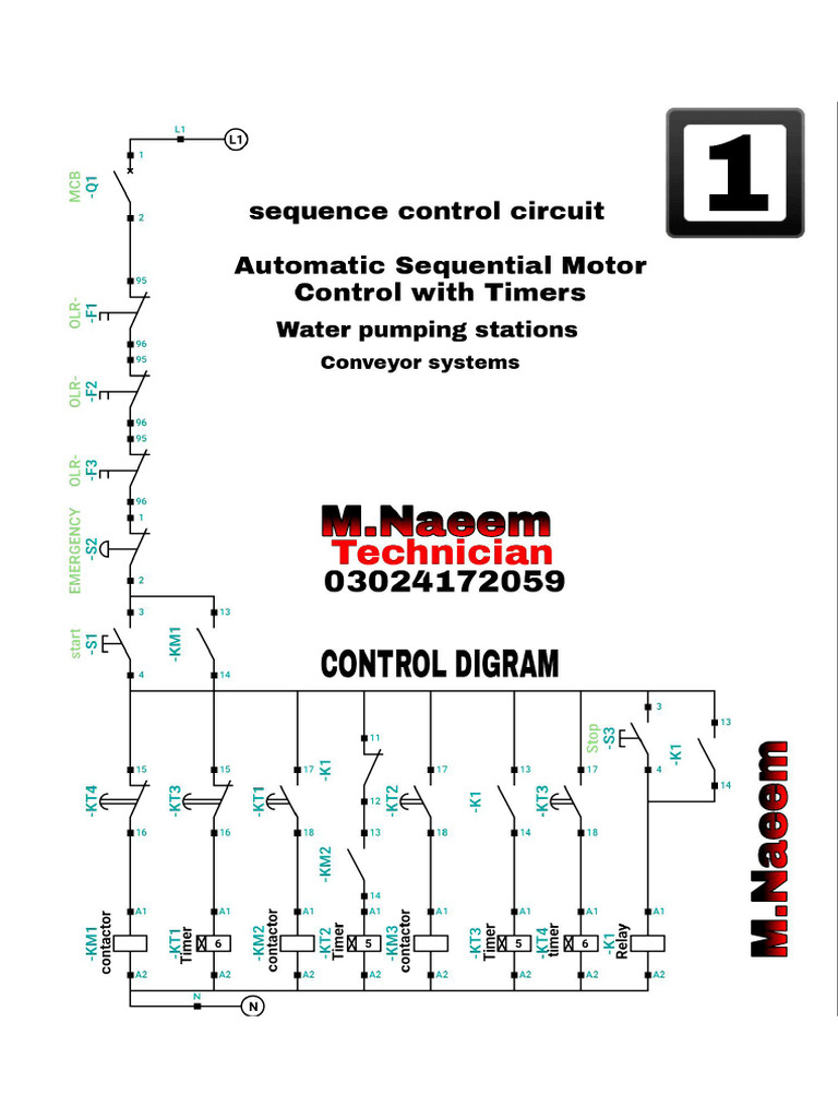 Sequence Control Circuit With Timers | PDF
