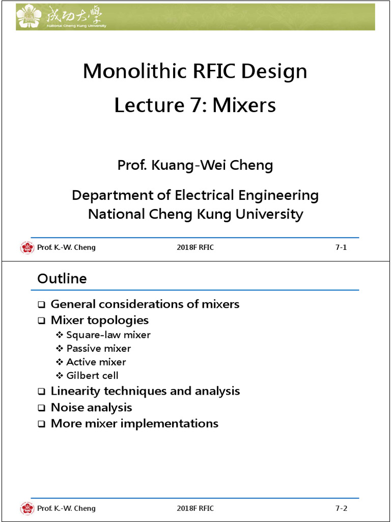 RFIC Mixer Design Principles | PDF | Amplifier | Filter (Signal Processing)