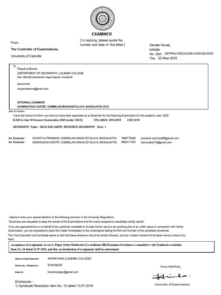 2025 External Examiner GEOA DSE-A4 T003964 | PDF