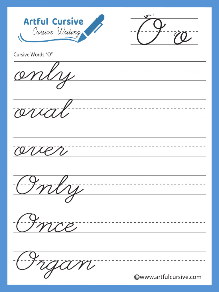 Cursive Words O | PDF