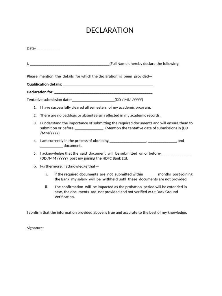 Candidate Declaration | PDF