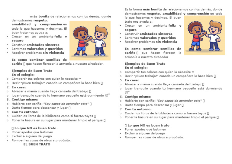 Ejemplos de Buen Trato y Respeto | PDF