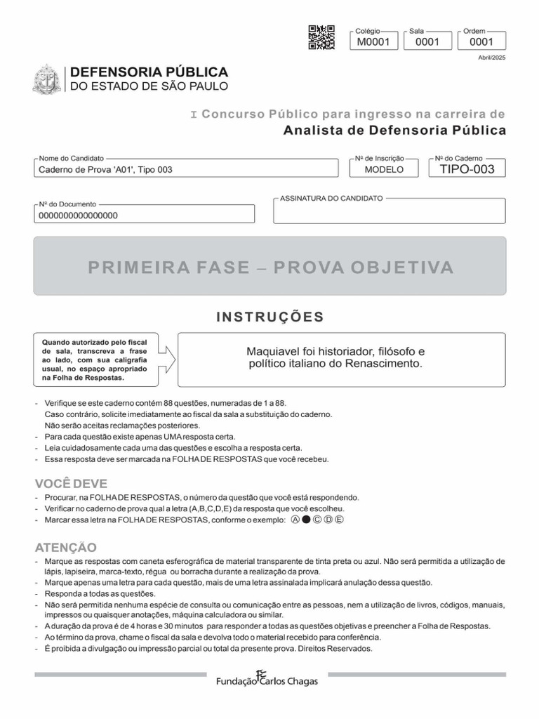 Simulado PT FCC 1 (Analista DP SP 2025) | PDF