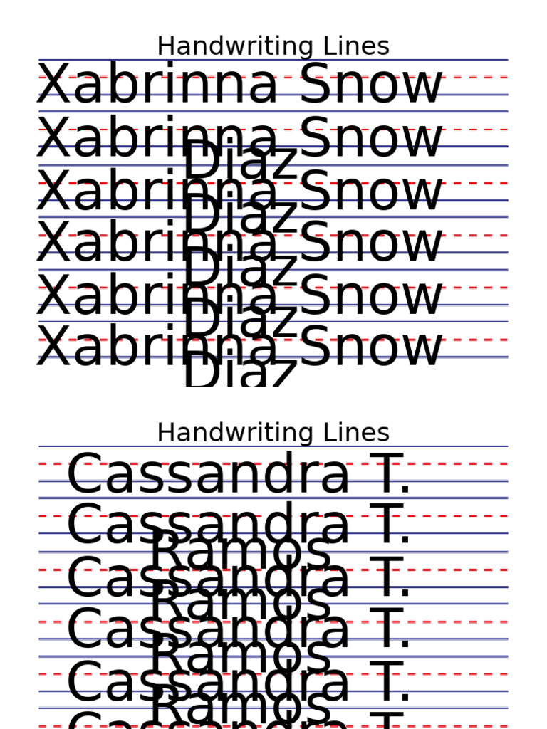 Handwriting Lines Worksheet in Blue Red Dotted Lined Style | PDF