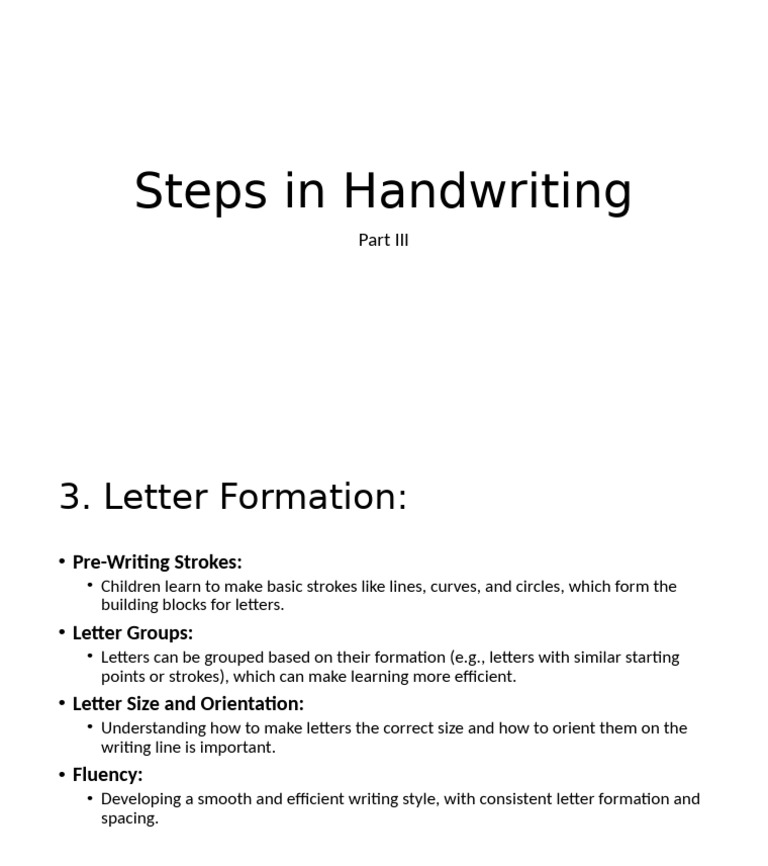 Steps in Handwriting III | PDF