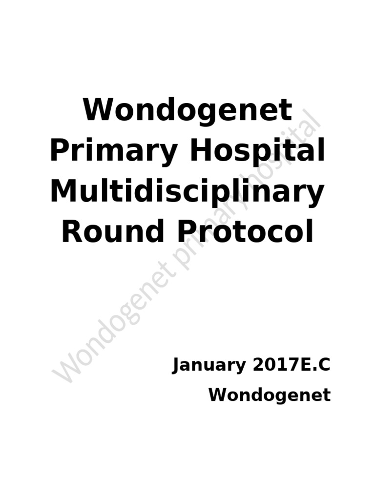 Multidisciplinary Round Protocol | PDF | Patient | Health Care