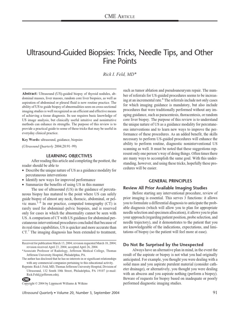 Ultrasound Guided Biopsies | PDF | Biopsy | Medical Ultrasound